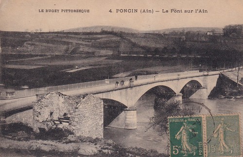 54641 cpa poncin le - 01, pont