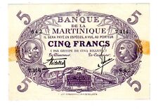 BANQUE DE LA MARTINIQUE FRANCE Billet 5 FRANCS 1874 1901 CABASSON P6 T.314 SPL+