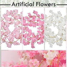 2pcs Artificiel Cerise Fleur Vignes 144 Tête 6ft Long Guirlande Maison