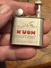 Ancien briquet essence publicité KUOM RANTIGNY 
