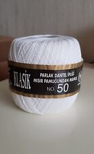 Pelote Fil dentelle blanc brillant, mercerisé coton N°50. 100 g. Altin Basak