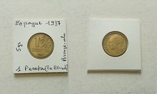 ESPAGNE - pièce de monnaie pour collection 1 peseta 1937  ( la blonde )