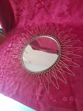 rare miroir soleil à fils dorés retractables vintage année 60 / 70