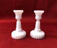 paire de bougeoir ancien miniature en opaline PORTIEUX jouet d'enfant poupée 9cm
