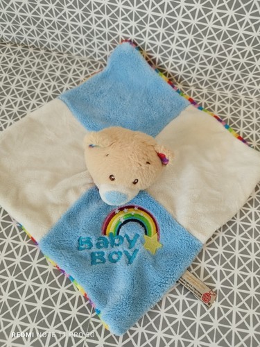 Doudou plat ours - , bleu