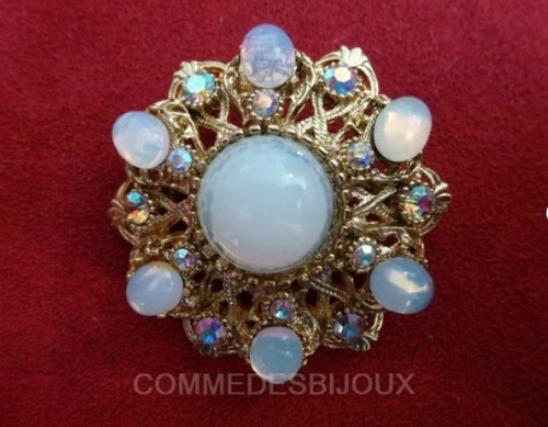 Broche vintage rosace double - broche,