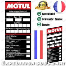 Autocollant Entretien Voiture Huile Moteur Filtre ✅Étiquette Motul Engine Oil