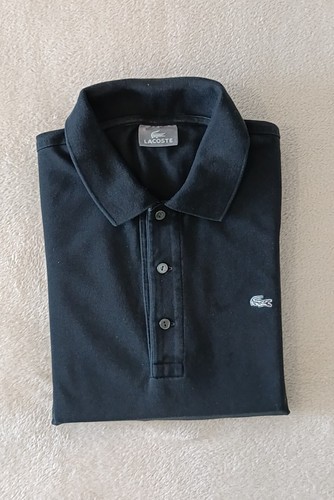 Polo lacoste noir manches - lacoste,