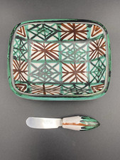 Beurrier Céramique  + Couteau Dominique Baudart  Vallauris Vintage Style Picault