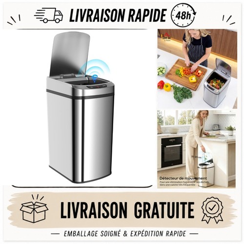 Homcom poubelle automatique - poubelle, 12