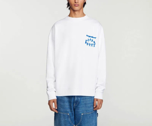 Sandro paris sweat homme blanc - sweat,