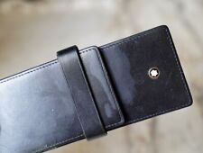 BEL ETUI A STYLOS MONTBLANC SIENA EN CUIR NOIR - MODELE TROIS PLACES