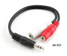 6" 3.5mm Stereo Male to Dual
