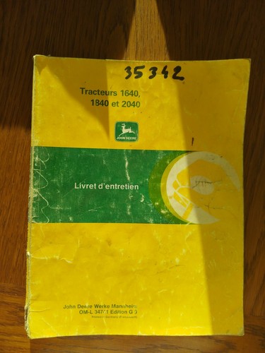 Livret entretien john deere - john,