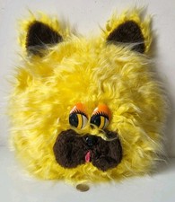 Chat ancien housse coussin fausse fourrure moumoute jaune vintage range pyjama