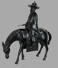 JAPON  FIN XIXe / LE SAGE TOBA SUR SA MULE EN BRONZE A PATINE BRUNE