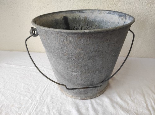 Ancien seau galvanisée zinc - ancien,