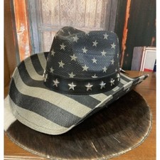 Chapeau Western USA Flag Black