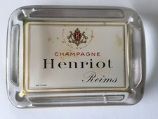 ANCIEN CENDRIER CHAMPAGNE HENRIOT REIMS VERRE VINTAGE
