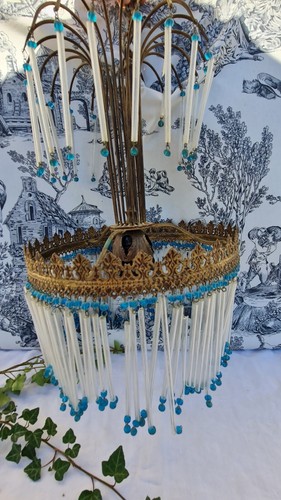 Ancien lustre couronne bronze - ancien,