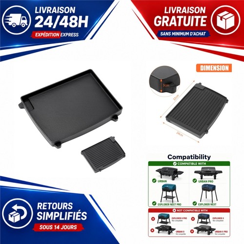 Plaque fonte barbecue - , gaz