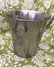 French champagne wine ice bucket stainless steel Guy Degrenne Signed Silver