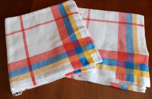 Serviettes carreaux vintage - serviettes,
