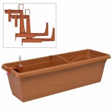 Bac À Fleurs 59Cm Avec Support Et Réservoir D'Eau Bac De Balcon Bac À Plantes