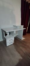 Bureau Ikea Blanc avec tablette, 2 Tiroirs et rangement CD