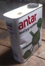 Bidon huile ANTAR Molygraphite vintage 20 w 50 plaque tôle émaillée