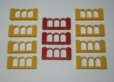 Lego ® Lot 11 Barrière Vintage 1 x 6 x 2 Fence Rouge et Jaune 30077