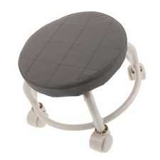 Tabouret bas à roulettes : Tabouret pivotant à 360° - Repose-pieds rond en cuir