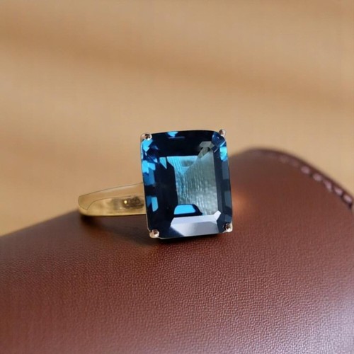 Bague mariage topaze bleue - de,