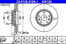 ATE 24.0126-0186.1 Brake Disc