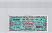 Trésor 1000 Francs "FRANCE" Type 1945 Série 3 n° 09494107 Pick 125C