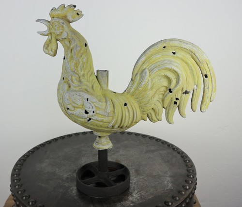 Ancienne girouette coq - , clocher