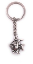 Poisson D'Aquarium Poisson Aquarium Porte-Clés Pendentif Argent en Métal