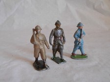 jouet ancien soldats Quiralu Aludo CBG années 1940 WW2 brancard porteur marche flûtiste