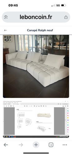 Canapé angle tissus - ,,