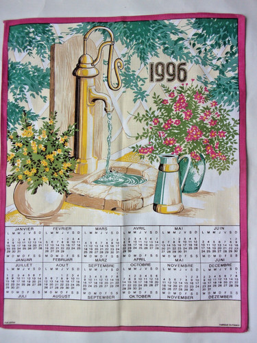 Vintage torchon calendrier - vintage,
