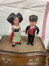 Ancienne poupée celluloïd jouet petitcollin couple Alsacien Alsacienne années 40