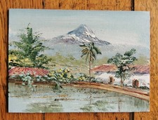 Paysage montagne peinture huile sur carton