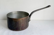Ancienne casserole sauteuse en cuivre E Dehillerin copper pan saute France 3mm