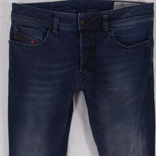 Hommes Diesel SLEENKER Ajusté Skinny Élasthanne Bleu Jeans W32 L32