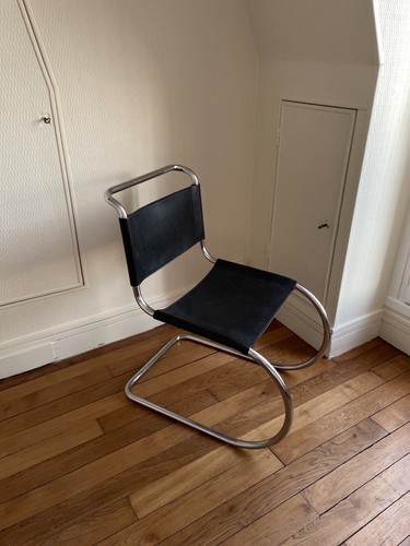 Chaise acier cuir mies van - acier,