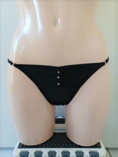 STRING FICELLE SEXY FEMME STRASS TAILLE UNIQUE COULEUR NOIR 