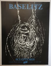 Sculptures Baselitz 1983 Affiche Originale Exposition Abstrait 