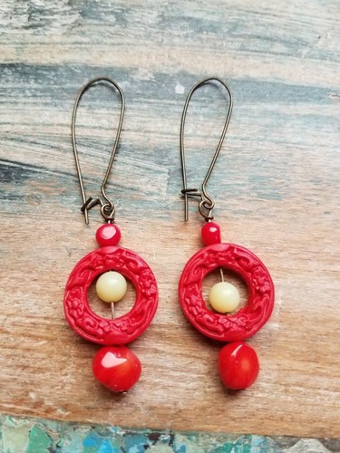 Handmade red bamboo coral - red,