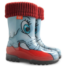 BOTTES DE NEIGE DE PLUIE POUR ENFANTS WELLIES DOUBLURE INTÉRIEURE AMOVIBLE CHAUSSETTES WELLINGTON éléphant