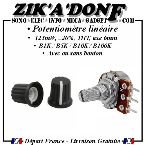 Potentiomètre linéaire b1k - potentiomètre,
